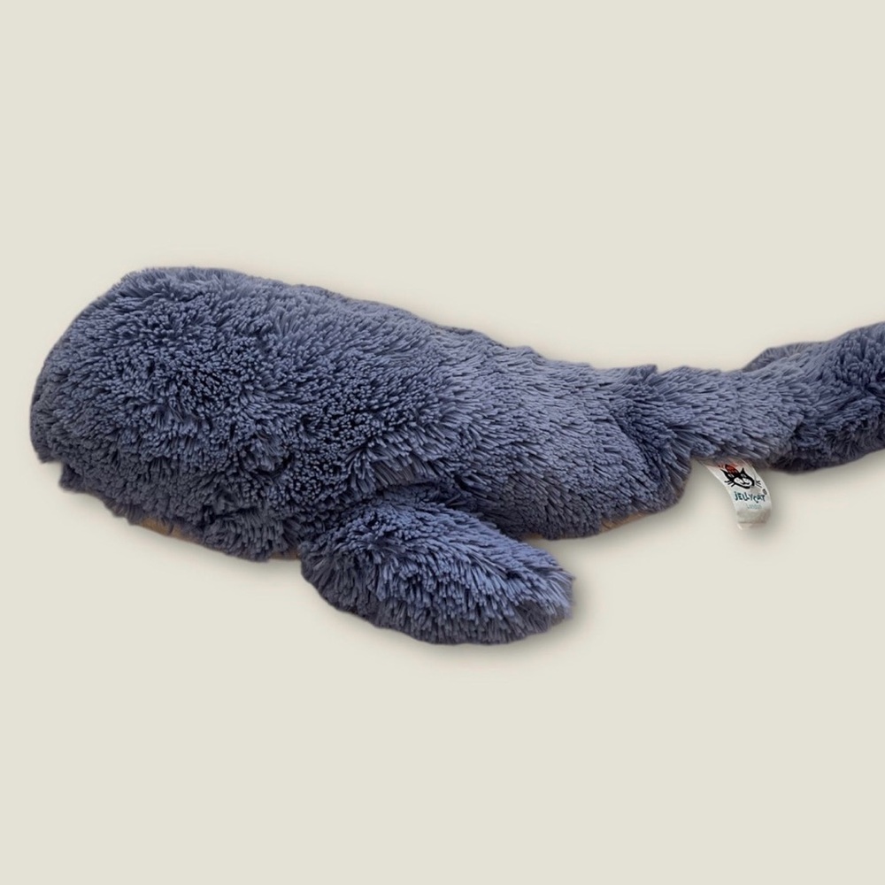 Jellycat STUFFED ANIMAL PLUSH Toy WILBUR THE WHALE BLUE HUMPBACK Bean Filled